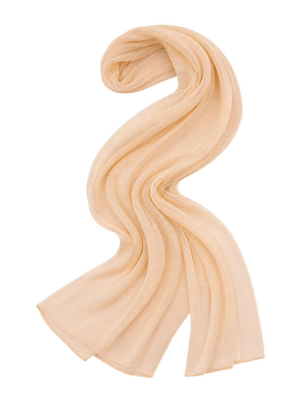 Voile modal beige sable détouré et délicatement drapé